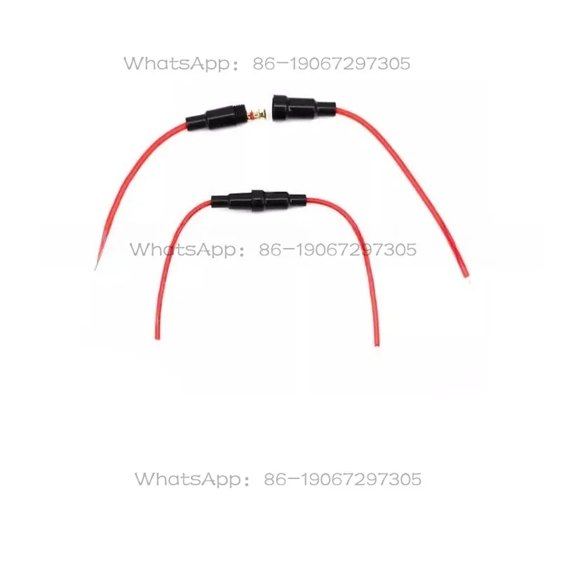 6 * 30 fuse holder with wire, fuse holder, fuse sleeve, all copper wire, with spring