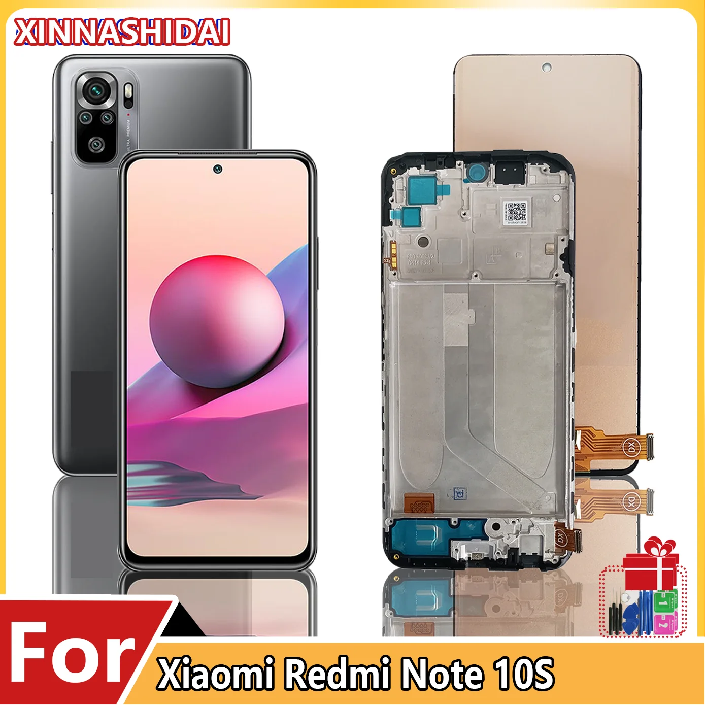 ЖК-дисплей для Xiaomi Redmi Note 10S, ЖК-дисплей с сенсорным экраном и дигитайзером в сборе, Note 10S, M2101K7BG, M2101K7BI, M2101K7BNY, M2101K7BL