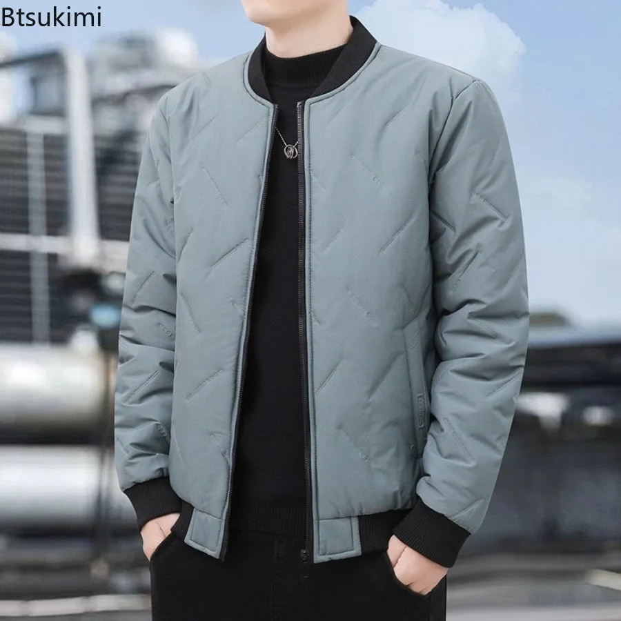2025 Men's Autumn Winter Fashion Solid Color Thick Warm Cotton-Padded Jacket Coats Casual Loose Comfortable Coats Male  M-5XL
