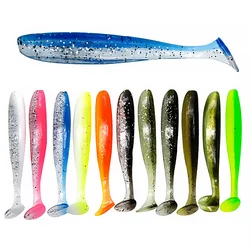 Bazooka-señuelo de Pesca de gusano, 100mm, 150mm, cola en T de silicona grande, fácil brillo, cebo suave, Wobbler, Swimbait, Pesca, Lucio, lubina, invierno