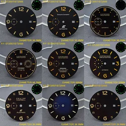 33.9/36.5mm Diameter Green Luminous Sterile Dial for Seagull GMT ST2557/ST2555 Movement with Single Calendar,Custom DIY logo