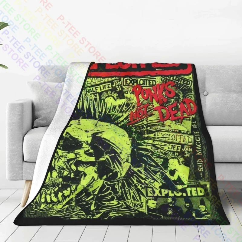 The Exploited Punks Not Dead Punk Metal Rock Thrash Band Blanket Fluffy Four Seasons Couch Blanket