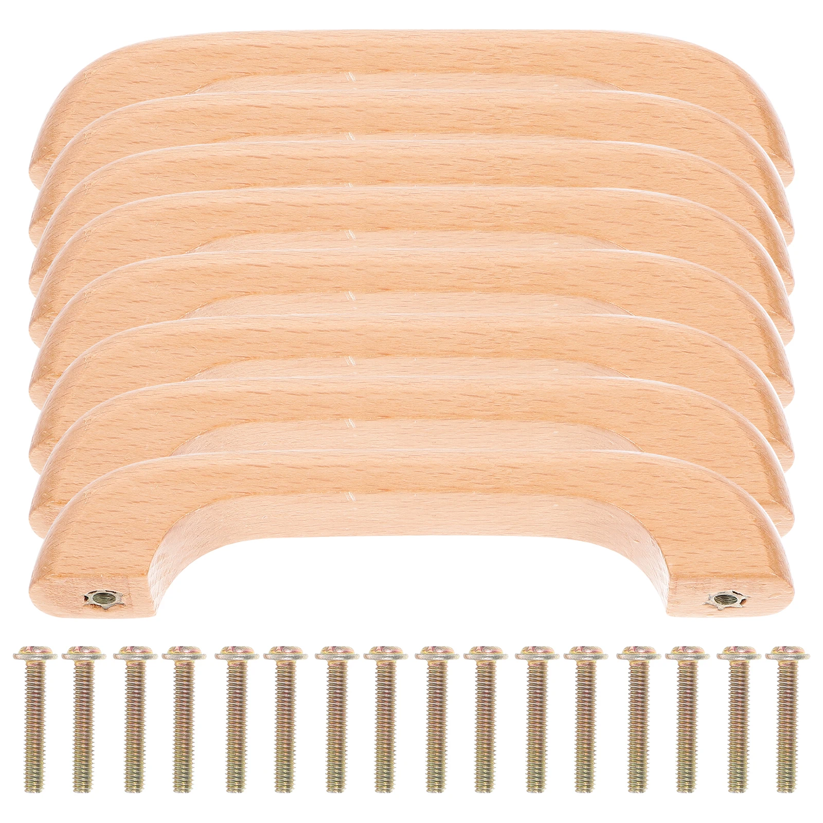 

8Pcs High Durability Beech Drawer Pulls Furniture Handle Accessory Closet Cupboard Easy Installation Retro Style