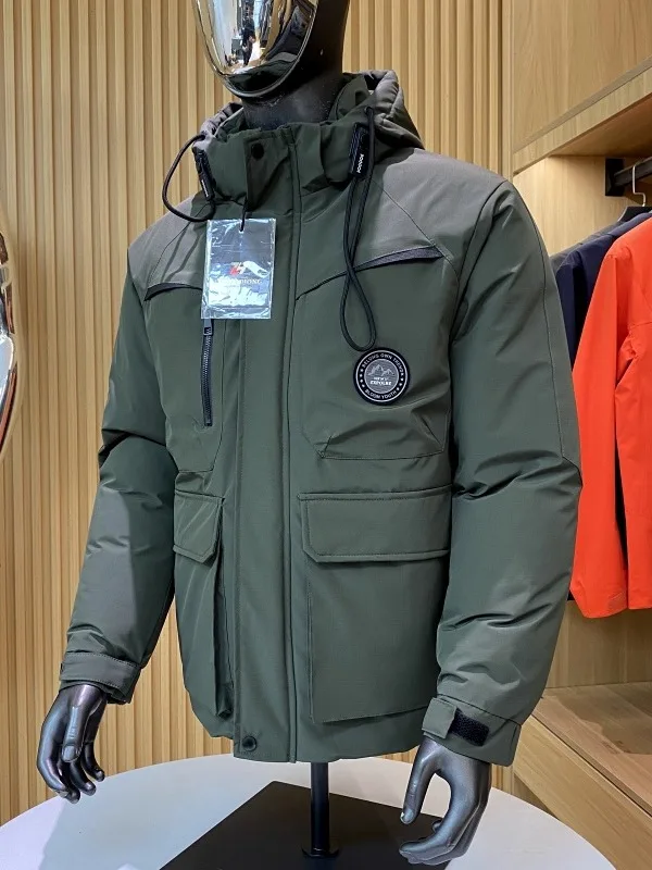 ارتفاع تخفيف القطن Jaet ex في الهواء الطلق الدافئة تنفس مقاوم للماء ربيع الخريف الشتاء الموسمية Faionable معطف مقنع