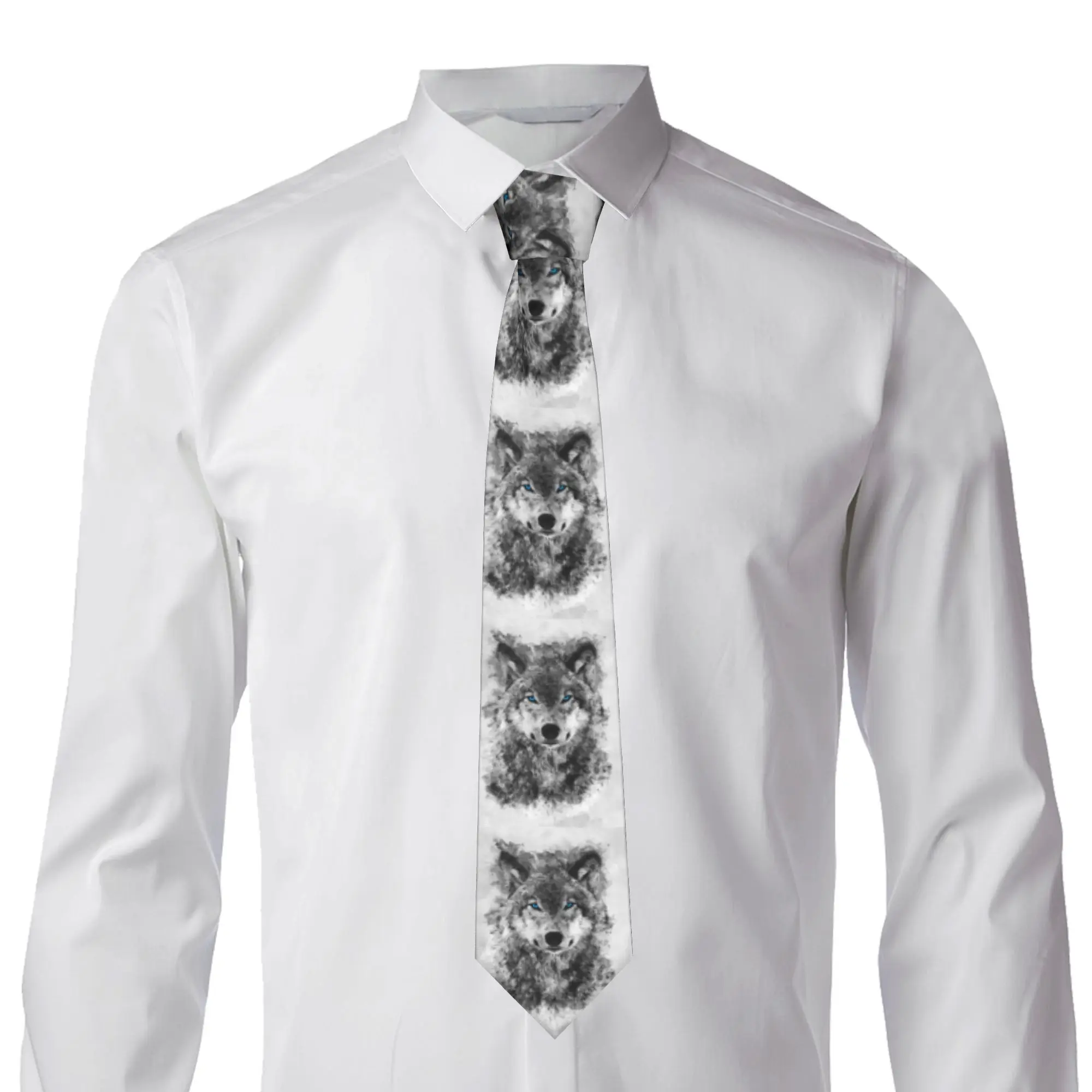 Animal Wolf Tie Men Formal Silk  Neckties for Party
