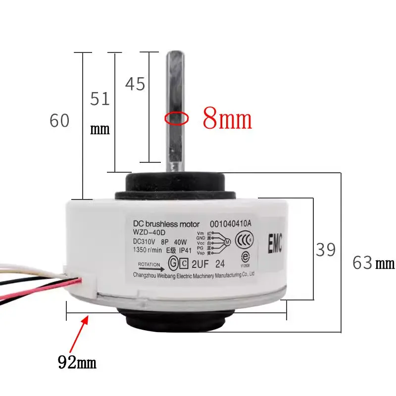 For Haier Air Conditioner Indoor Unit DC Fan Motor WZD-40D WZD-40E 0010404101B 0010404101A Conditioning Parts