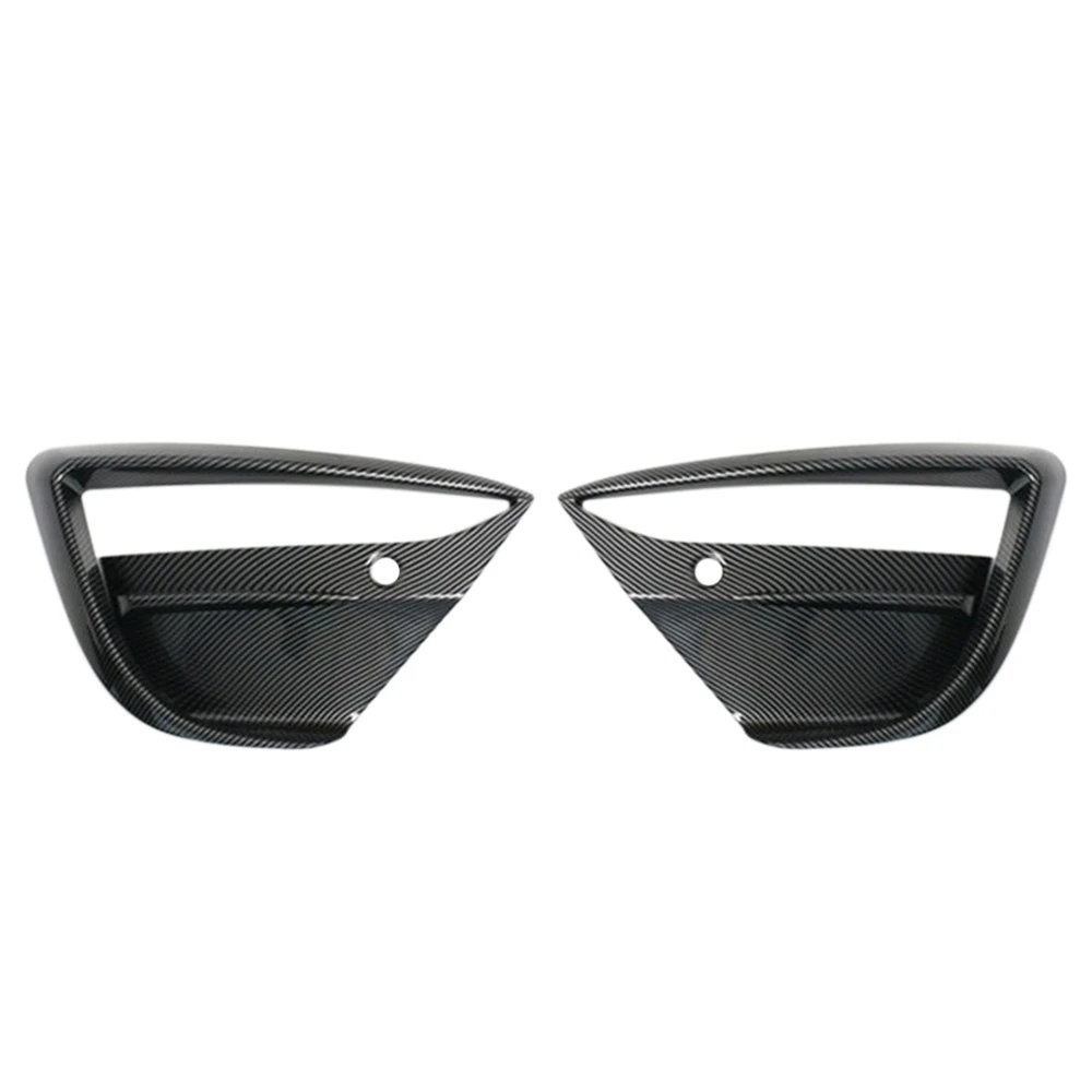 Car Carbon Fiber Front Bumper Fog Light Lower Grille Frame Spoiler Splitter Wind Knife for Model 3