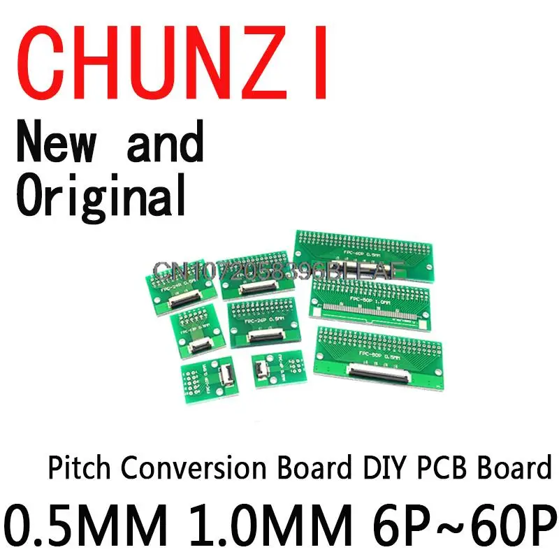 FPC FFC Pitch Conversion Board DIY PCB Board 6 8 10 20 24 26 30 34 40 50 60 P Connector For Cable Transfer 0.5MM 1.0MM 6P~60P