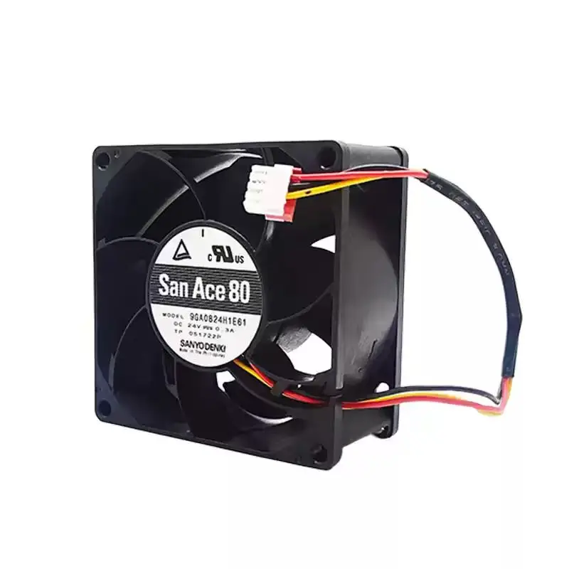 オリジナル三洋電機サンエース-80-9ga0824h1e61-24v-03a-8038-80-ミリメートル-4pin-pwm-デュアルボールベアリングサーバーシャ​​ーシケース冷却ファン