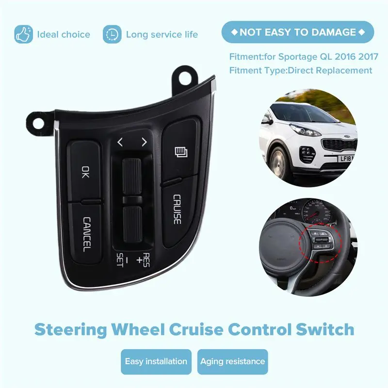 For Kia Sportage QL 2016- 2017 Right Hand Steering Wheel Cruise Control Switch 96720D9010 Steering Wheel Replacement Part