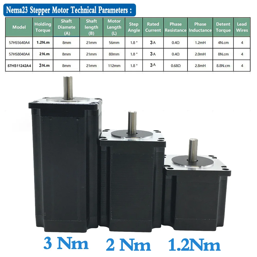 علبة التروس الكوكبية نسبة 4 ~ 50/1 الناتج رمح 14 مللي متر DM556 سائق Nema23 2PH 3A 1.2/2/3N.m جهاز تخفيض السرعة للكهرباء عدد المحرك