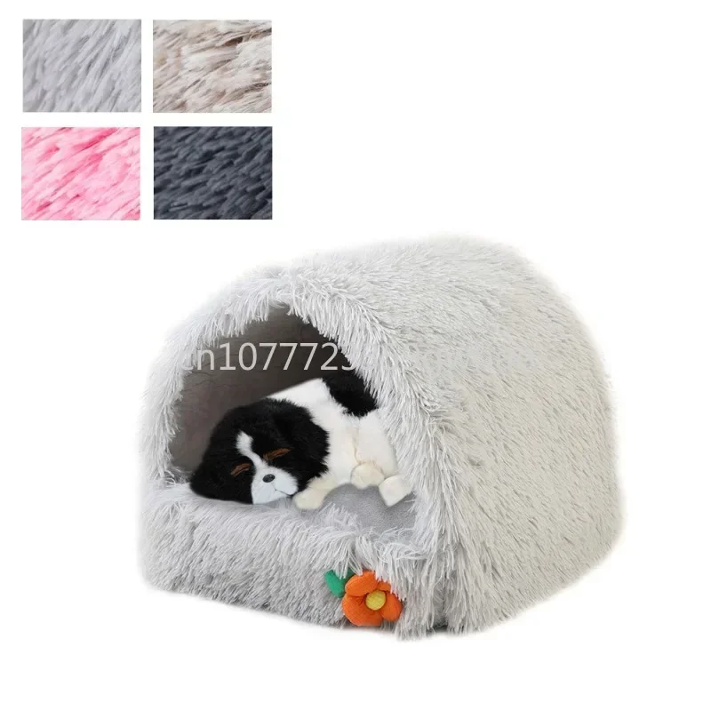 

Four Seasons Universal Pet Nest, Semi-enclosed Cat Nest with Plush Insulation, Pet House, Dog, Compressor Cat Bed