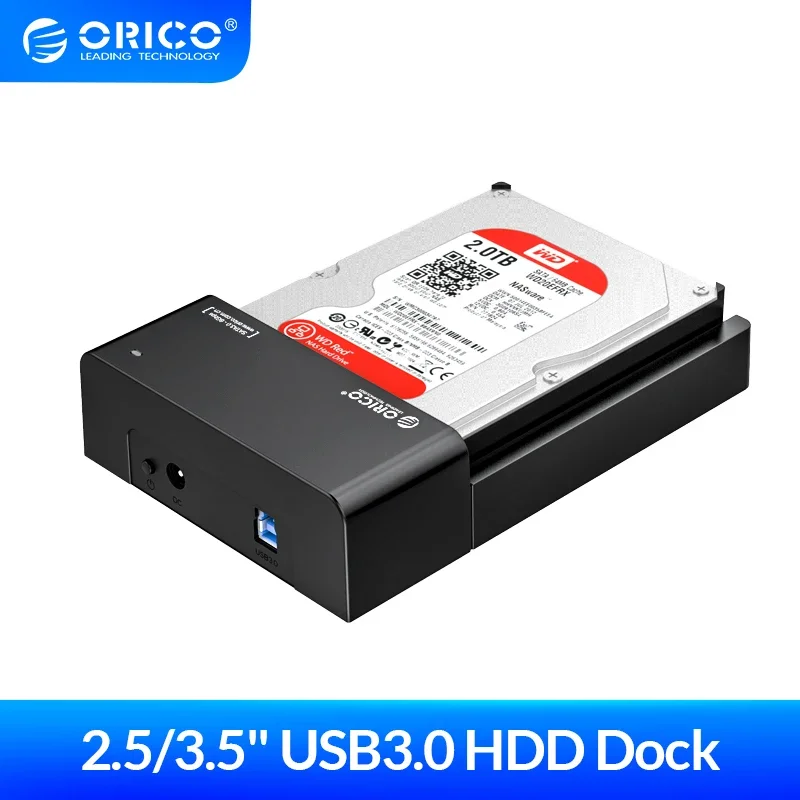 

ORICO 2.5/3.5inch HDD SSD Lay-Flat HDD Docking Station SATA to USB 3.0 External Hard Drive Docking Station Support UASP 18TB