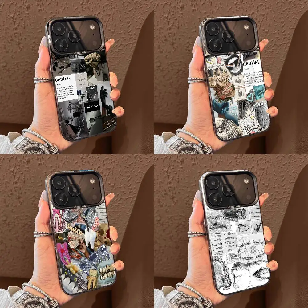 

Dentist Stomatologist Oral Teeth Tooth Phone Case For iPhone 17,16,15,14,13,12,11,Pro,Max,Plus,E,Air,Mini Black Tpu Cover