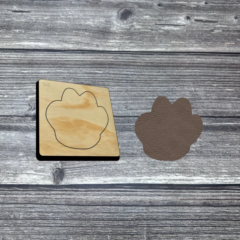 Dog Paw Print Silhouette Leather Die Cut, Paw Print Shape Cutting Template for Earrings & Crafts