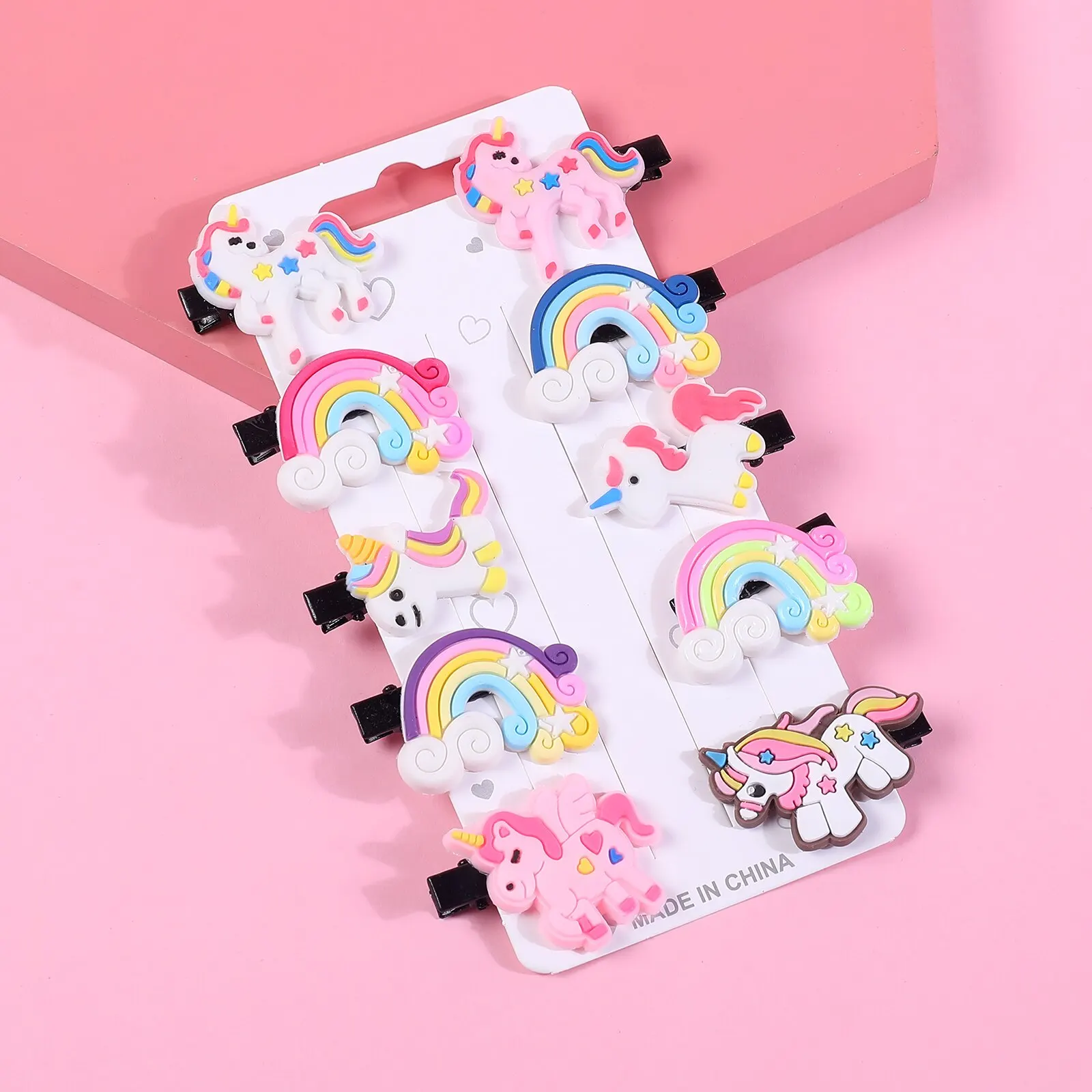 10Pcs/Set Cute Cartoon Unicorn Hair Clips for Girls Colorful Sweet Unicorn Hairpins Kids Barrettes Hair Accessories for Girls