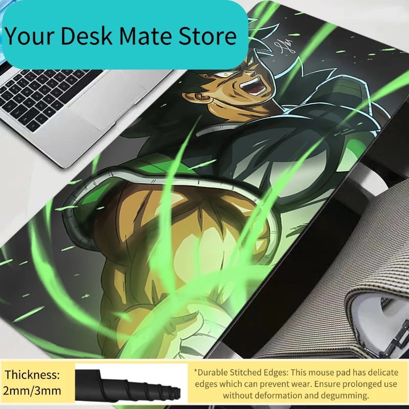 Broly Dragon Ball Z Großes DBZ-Mauspad für PC-Gaming, für E-Sport-Spieler, Laptop, Computer, Tastatur, Schreibtischunterlage, XXL-Mauspad