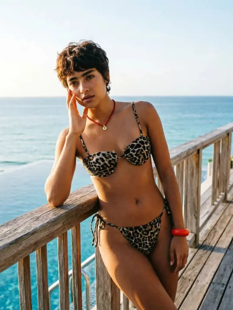 Vintage Underwire Leopard Printed Bikini Women Swimwear Fashion Lady Lace Up Biquini Swimsuit Sexy Mujer Bathing Suit Beachwear