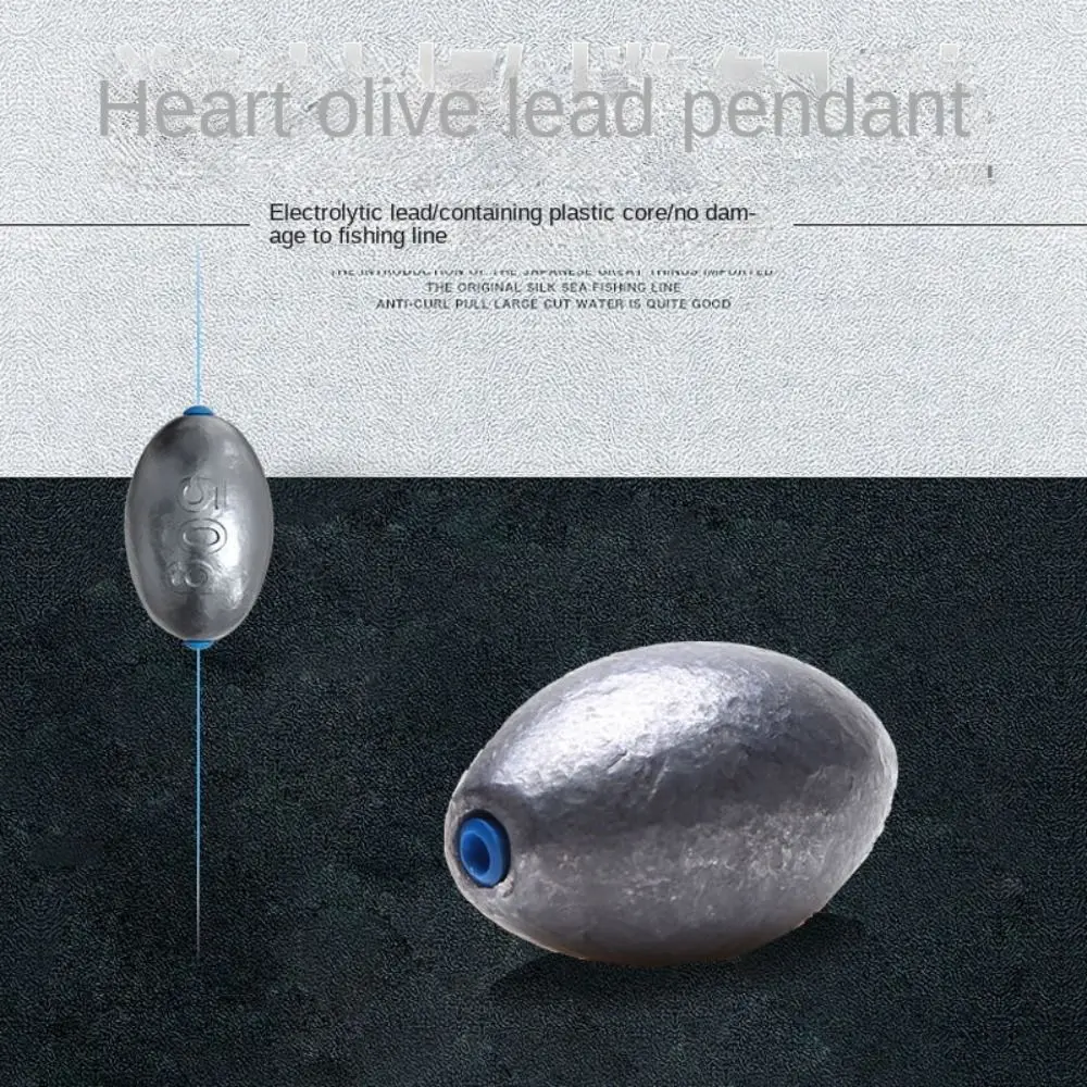 with plastic plug Fishing Lead Sinkers Carp Fishing Lead Olive Shaped Weight Silicone soft core 3g-50g image 2