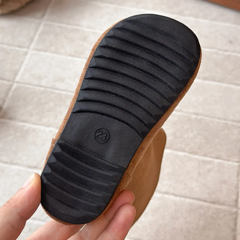 Bow Solid Girls Fashion Boots 2025 Autumn Design PU Slip On Kids Mid Calf Shoes Soft Comfortable Non Slip Children Boots