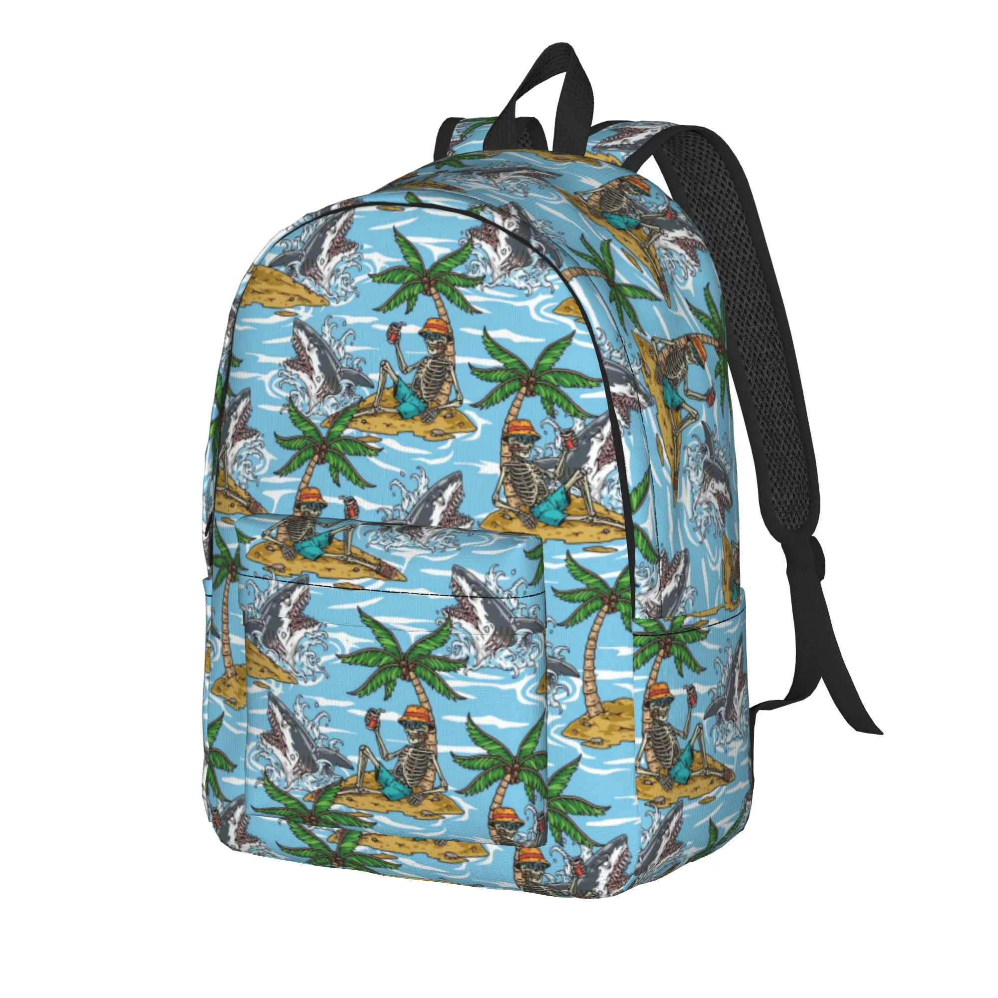 Dangerous Beach Colorful   Backpack  Daily Backpacks Student Kawaii School Bags Designer Print Rucksack