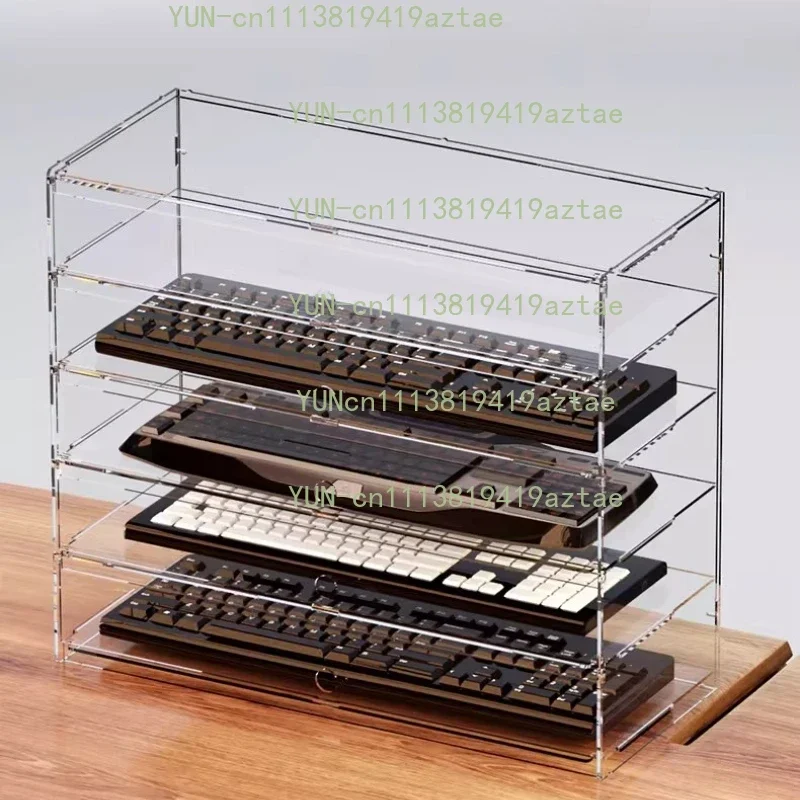 Desktop Storage Cabinet Keyboard Transparent Dust-proof Acrylic Storage Layer Rack Mechanical Keyboard Collection Box Rack