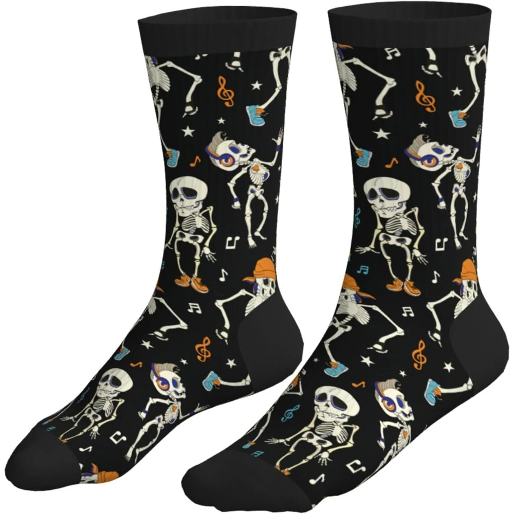 

Dancing Skull Funny Socks for Men Women Novelty Crazy Socks Suit Casual Sport Formal Crew Socks Gifts