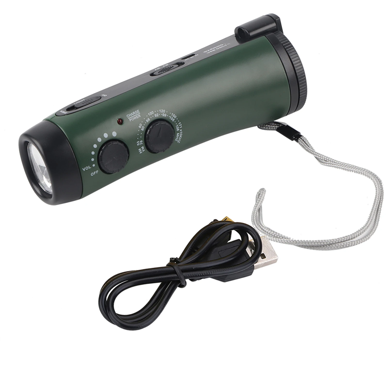 

Radio LED Flash Hand Crank LED Flash Multi Function Hand Crank LED Camping Emergency Flashlight Radio Torch Phone Green