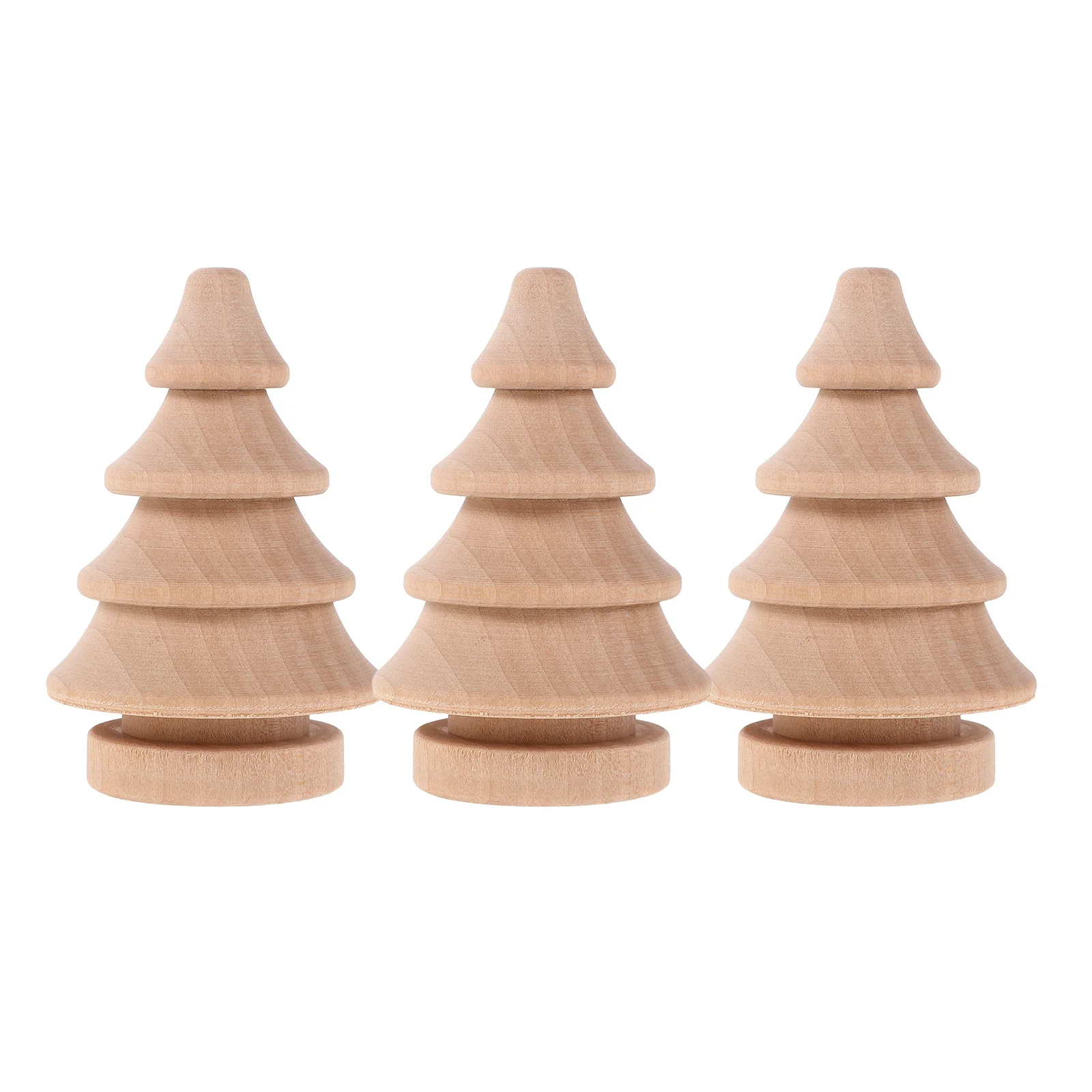 

3Pcs Unfinished Wood Christmas Tree Rustic Farmhouse Tabletop Ornaments DIY Blank Wood Craft Holiday Fireplace Shelf Party