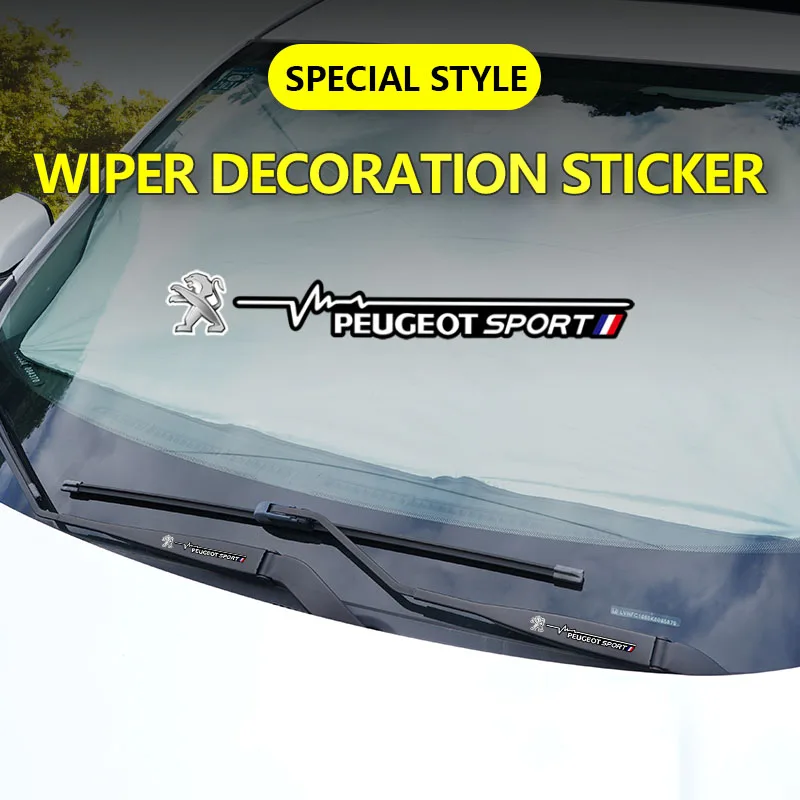 4Pcs Car Decoration accessories Wiper stickers Door Sticker Decal Styling For Peugeot 408 4008 308 3008 5008 508 208 301 106 108