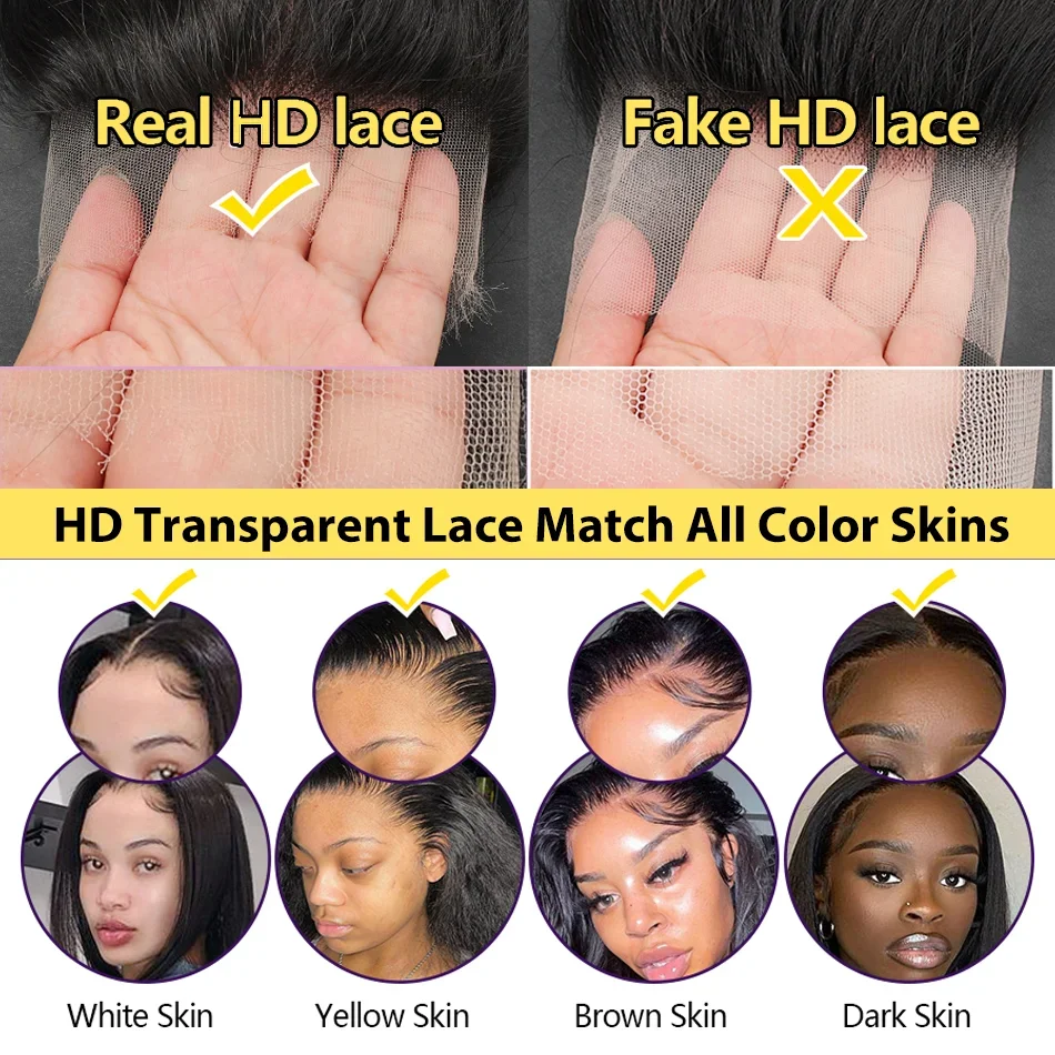 HD Transparent 13x4 13x6 Body Wave Lace Front Wig Pre Plucked 360 Lace Frontal Wigs Human Hair Wigs with Baby Hair For Women