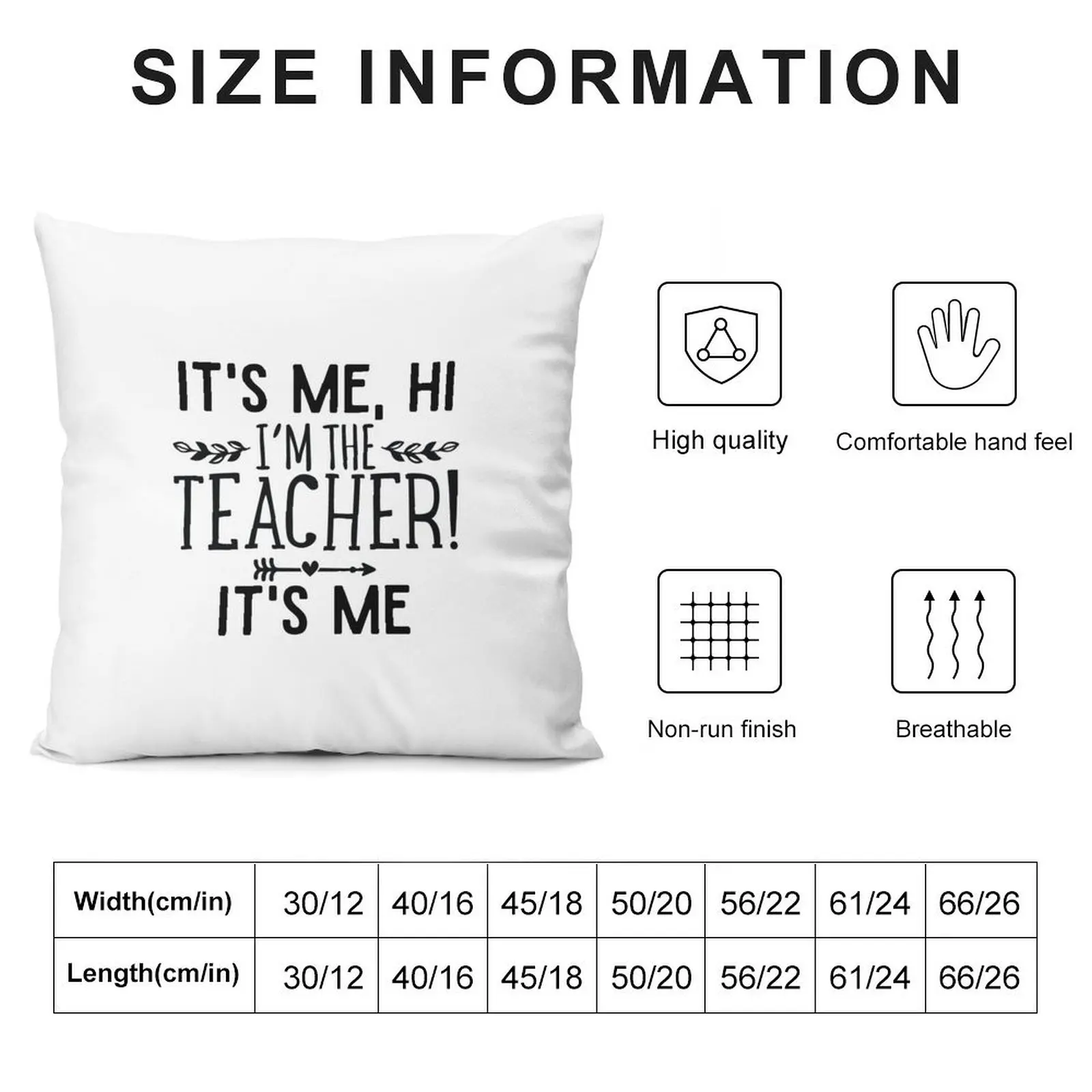 It's Me Hi I'm The Teacher It's Me Funny Quotes Teacher Throw Pillow Cushions For Sofa Sofa Pillow Cover pillow