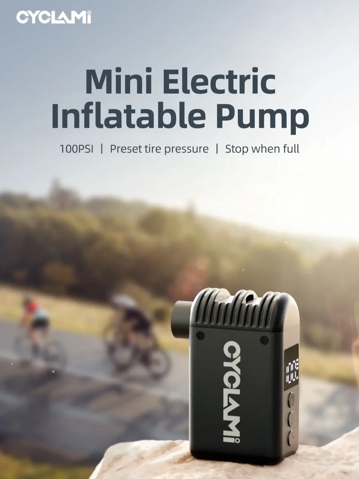 AliExpress CYCLAMI A2 Mini Electric Air Pump Portable Bicycle Cordless Air Inflator Presta Schrader Valve Outdoor Road MTB Bike Accessories