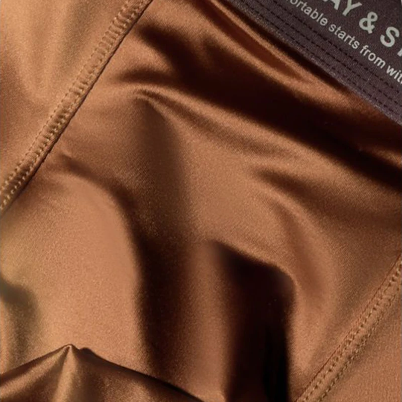 4 Pcs/Lot Breathable Men's Fiber Boxing Briefs, Comfortable Breathable Underwear, Medium Stretch Knit Fabric, Solid Color image 5
