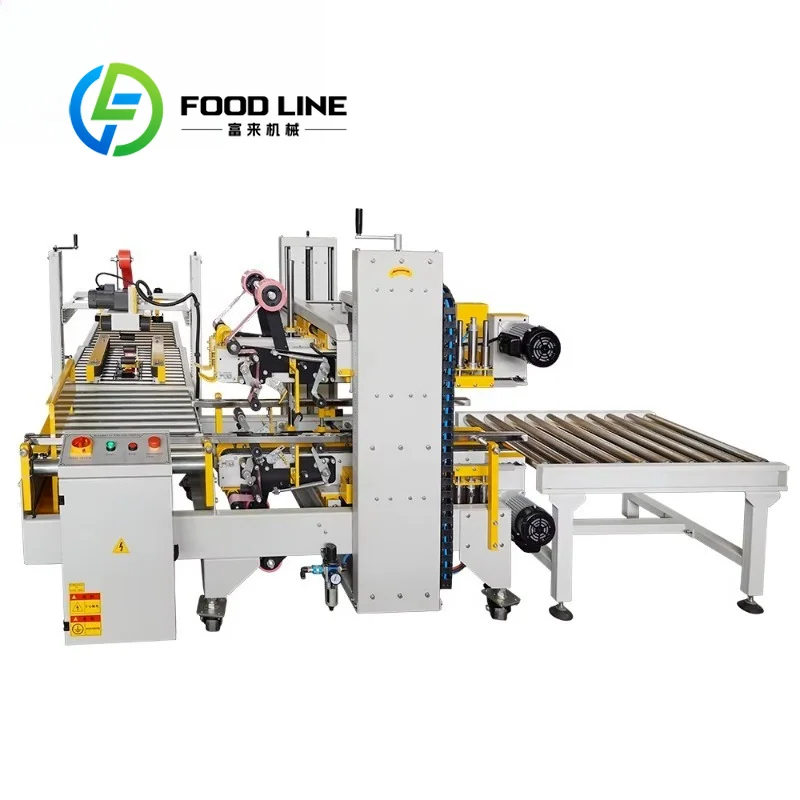 Factory Hot Selling Semi-Automatic Four Corner Tape Cold Sealing Paper Carton Box Sealer Machine Bearing for Beverage Packaging