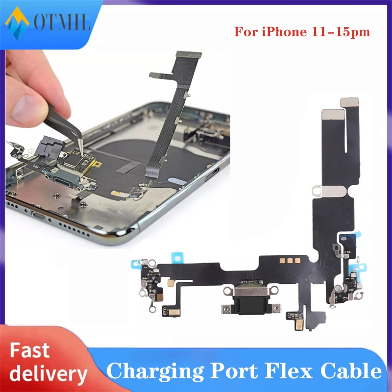 Charger Port Dock Connector Flex Cable For iPhone 15 Plus 14 13 12 11 Pro MAX USB Charger Flex For Phone Replace Repair Parts