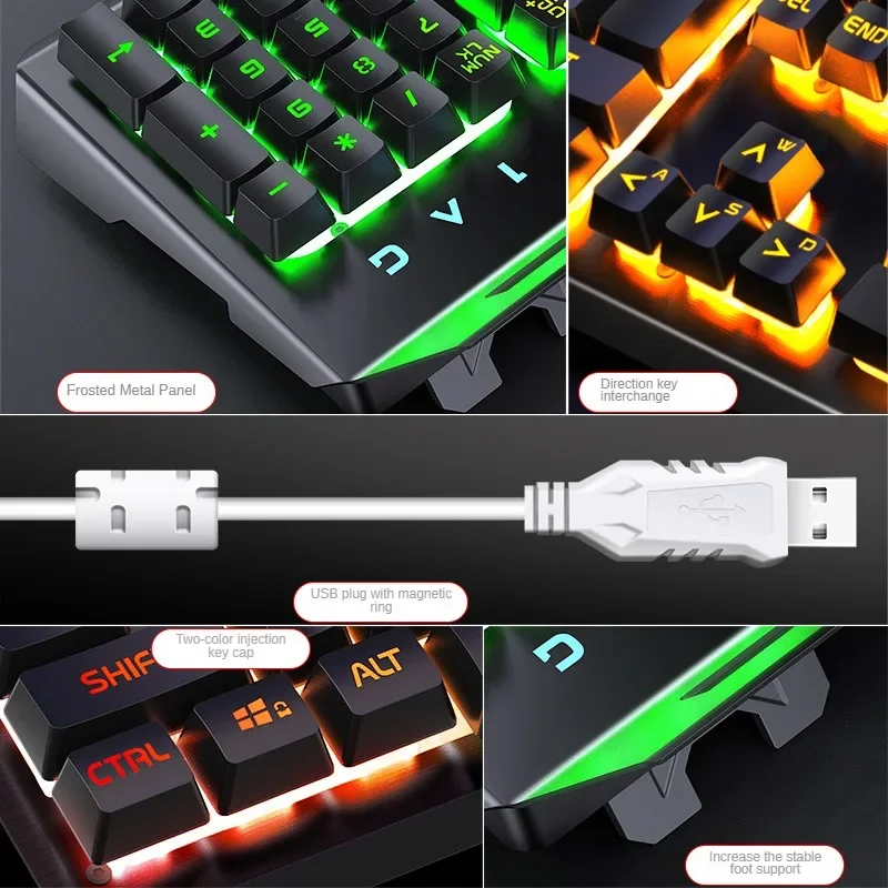 V2 Wired Mechanical Gaming Keyboard, USB, RGB, Desktop, Computer, Laptop, Wired, E-Sports