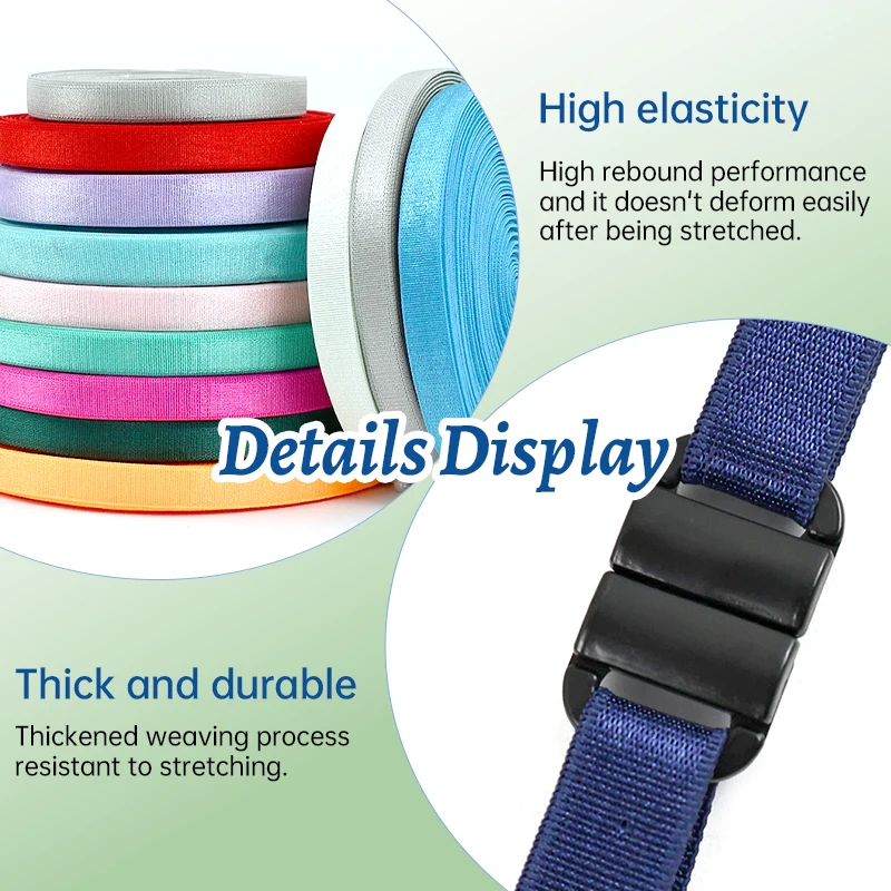 Meetee 5/10/20Meter 10Mm Breedte Gekleurde Elastiekjes Ondergoed Schouderriem Beha Nylon Singels diy Kledingstuk Naaien Accessoires