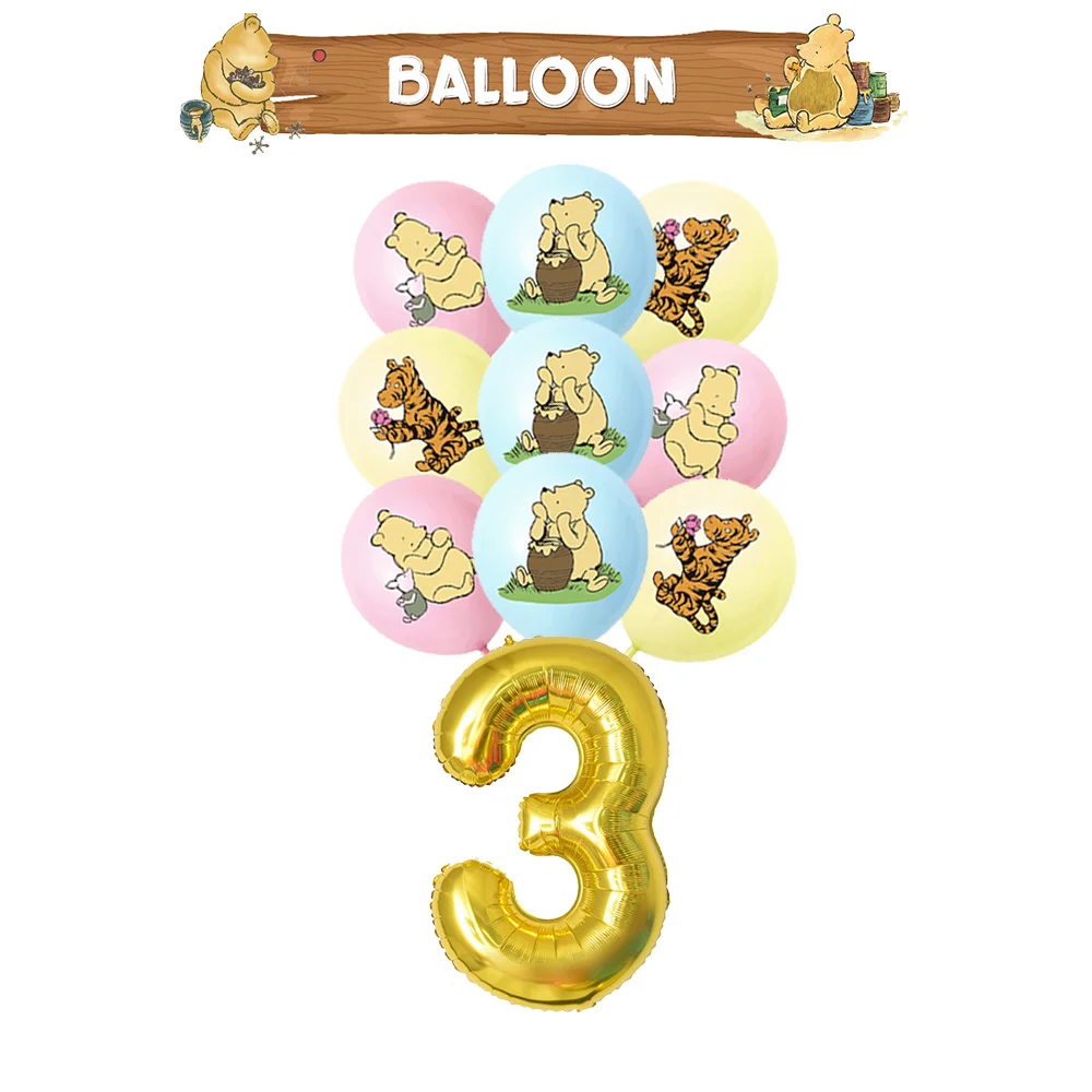 Winnie Puuh Geburtstagsdekoration Puuh-Bär Teller Tischdecken Servietten Banner Becher Kindergeburtstag Geschenke Babyparty – Detail 21