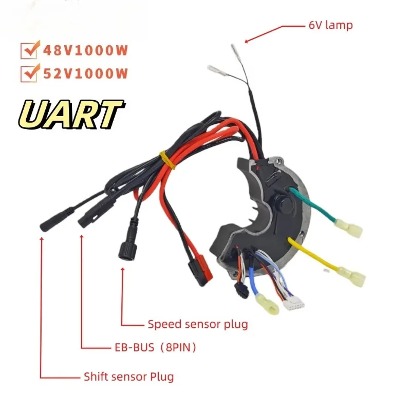 Suitable for 48v/52v 1000w Controller Replacement 8 Fun G320 M615 Mid Motor Controller Parts with Quick Cooling Function