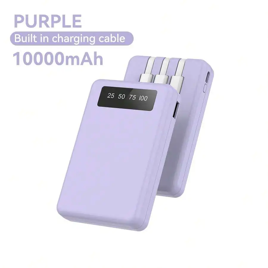 

Lightweight portable charger with built-in cords and real-time power display. Universal compatibility for phones and tablets, easy to carry onboard for daily emergency power supply.