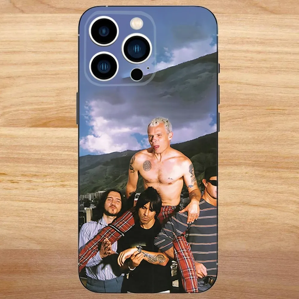 حافظة هاتف R-Red Hot C-Chili Peppers Band لهاتف iPhone 16,15,14,13,12,11,Mini,Pro,SE,MAX غطاء أبيض غير لامع مقاوم للصدمات