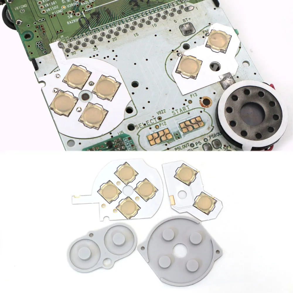 For GBC Clicky Tactile Button Kit Mod Switches & Membranes  for Gameboy color Console Motherboard Buttons conductive Pads