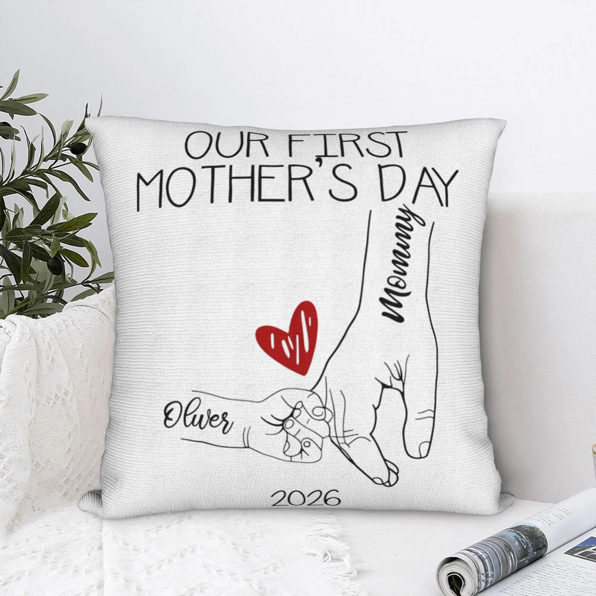 Our First Mothers Day Together Pillow Case  Soft Pillow Cover For Wedding Party Home Decor Cute Funny Cushion Cover