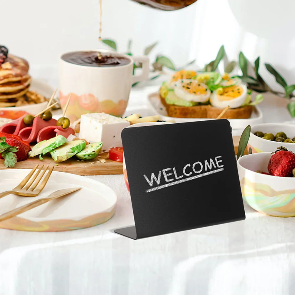 5Pcs Small Chalkboard Signs Erasable Standing Message Board for Shop Tabletop Use Price Food Labels Notice Decor Writing Surface