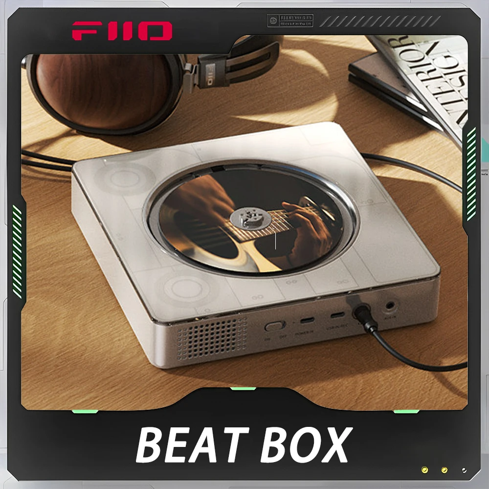 FiiO BEATBOX CD Audio All-in-One Heavy Bass Stereo Portable CD Speaker With Independent FM Chip Steel Bead Dial Mechanism Gifts