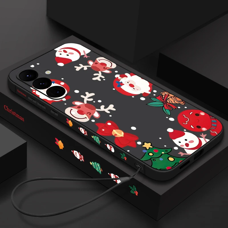 Weihnachten Schneemann Elch Fall Für Samsung Galaxy S25 S24 S22 S23 Ultra S24 FE A56 A16 A36 A55 A54 A53 A15 A14 Weiche Telefon Abdeckung