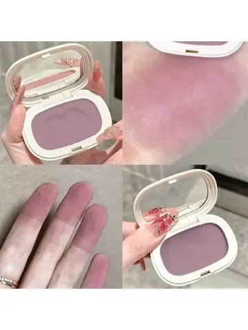 Monochrome Mud Blusher Contour Matte Natural Cheek Tint Purple Taro Low Saturation Waterproof Soft Contouring Cream Cosmetics