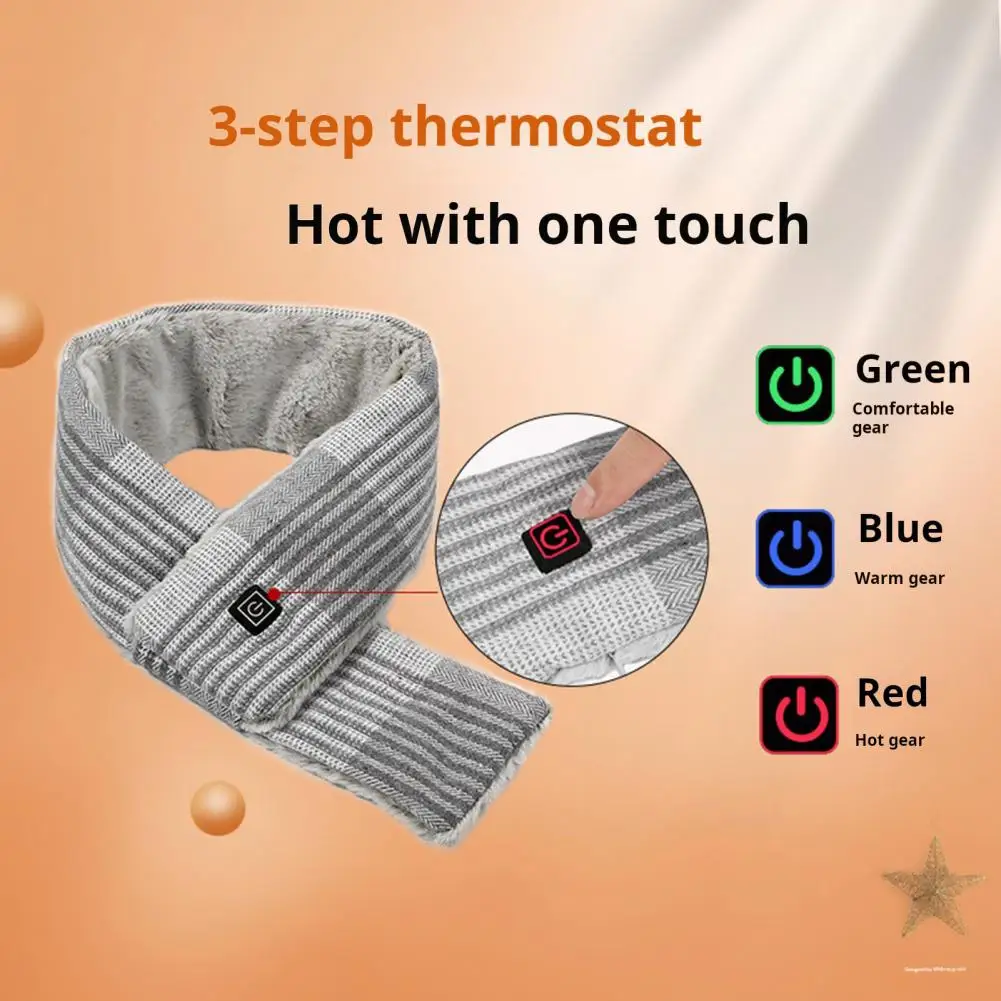 Adjustable Temperature Scarf Waterproof Heating Scarf Rechargeable Scarf for Women Men with 3 Heat Settings for Camping