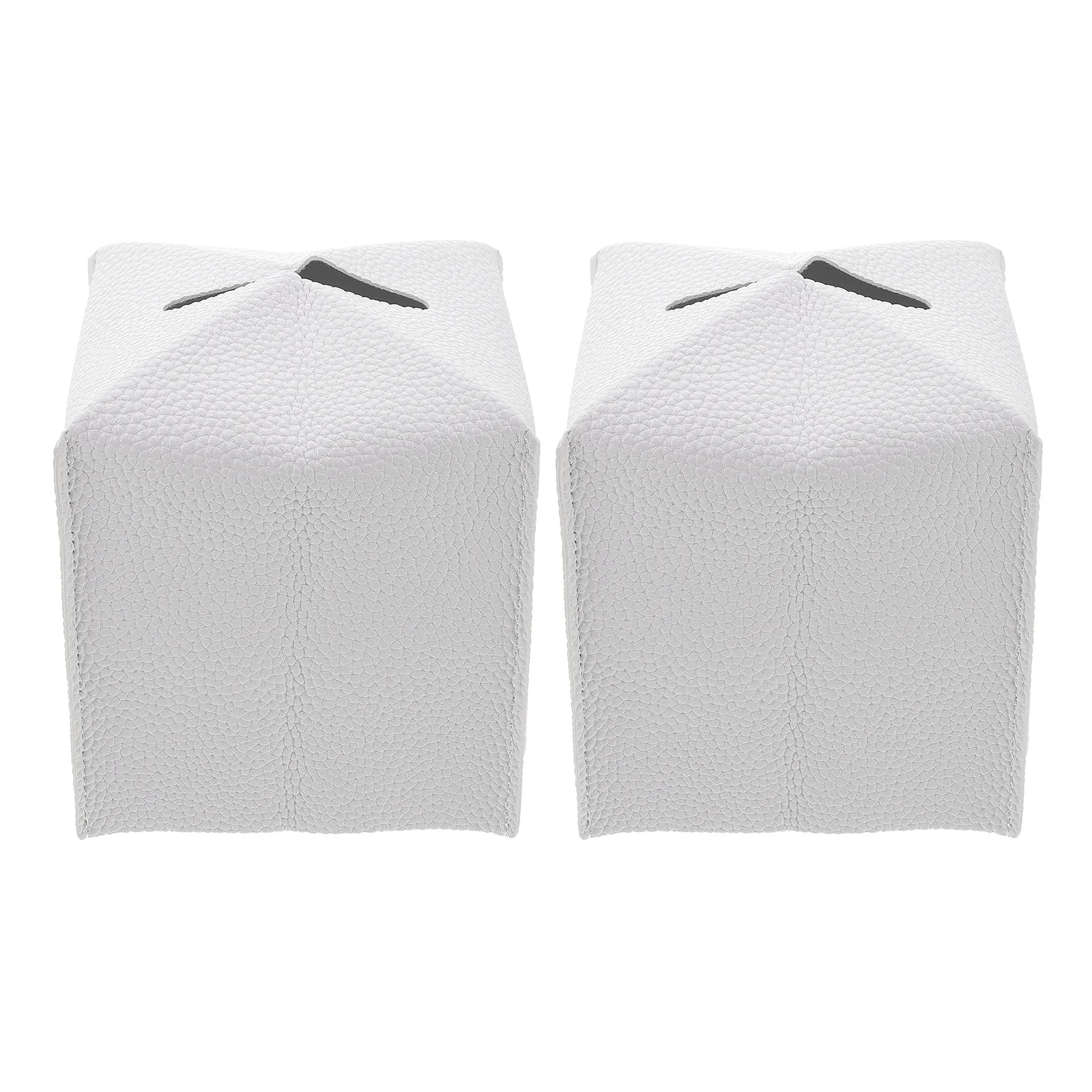 

2pcs Tissue Box Holder Pu Material Compact Lightweight Storage Organizer For Office Living Room Bedroom Car Desktop Decoration